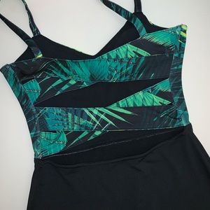 Cross-back Fabletics botanic print minidress - new